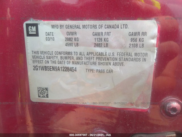 Photo 8 VIN: 2G1WB5EN9A1228454 - CHEVROLET IMPALA 