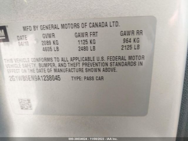 Photo 8 VIN: 2G1WB5EN9A1238045 - CHEVROLET IMPALA 