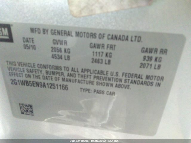 Photo 8 VIN: 2G1WB5EN9A1251166 - CHEVROLET IMPALA 