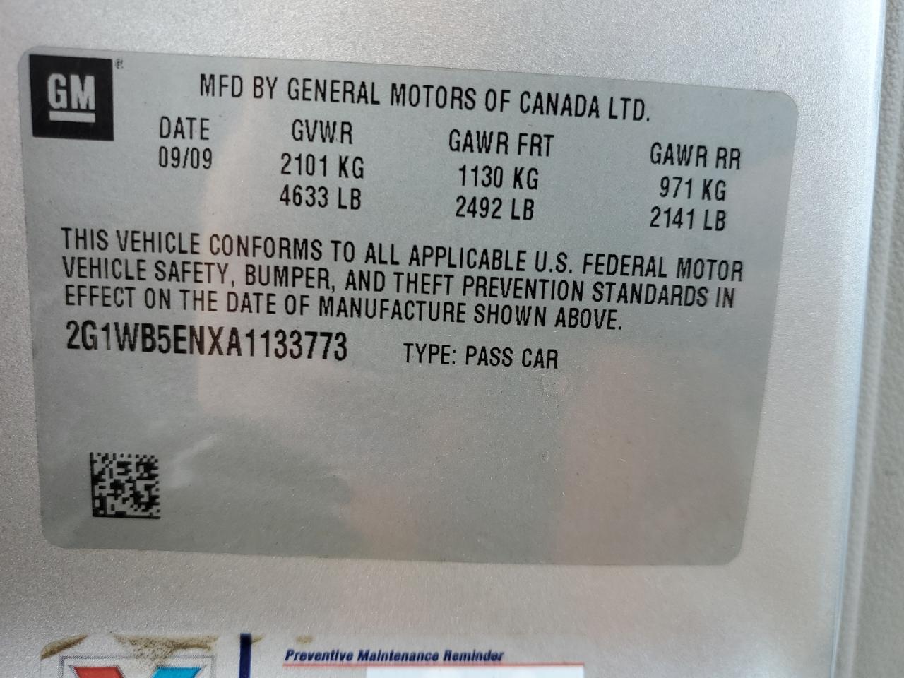 Photo 12 VIN: 2G1WB5ENXA1133773 - CHEVROLET IMPALA 