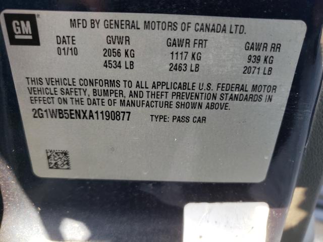 Photo 9 VIN: 2G1WB5ENXA1190877 - CHEVROLET IMPALA LT 