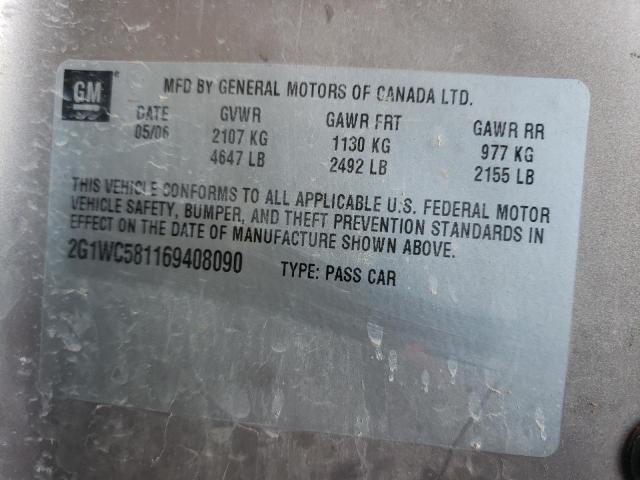 Photo 9 VIN: 2G1WC581169408090 - CHEVROLET IMPALA LT 