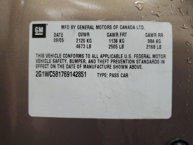 Photo 11 VIN: 2G1WC581769142851 - CHEVROLET IMPALA LT 