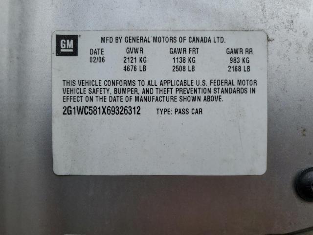 Photo 11 VIN: 2G1WC581X69326312 - CHEVROLET IMPALA LT 