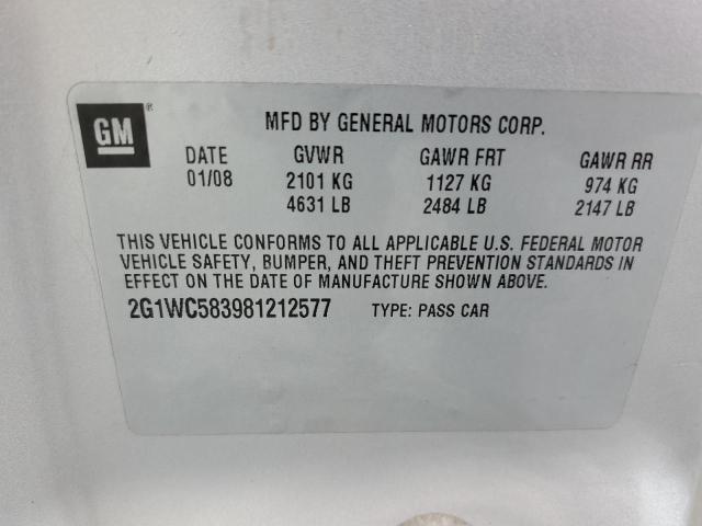 Photo 11 VIN: 2G1WC583981212577 - CHEVROLET IMPALA 