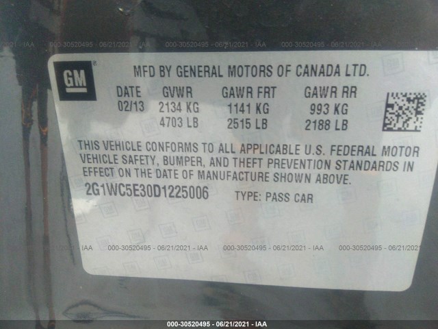 Photo 8 VIN: 2G1WC5E30D1225006 - CHEVROLET IMPALA 