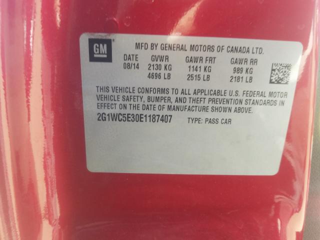 Photo 9 VIN: 2G1WC5E30E1187407 - CHEVROLET IMPALA LIM 