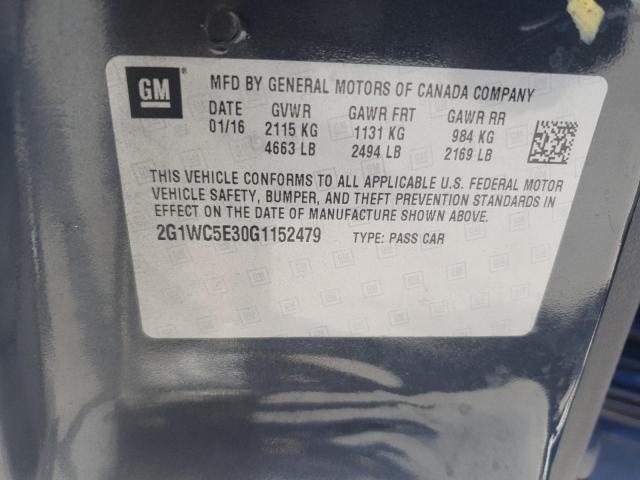 Photo 11 VIN: 2G1WC5E30G1152479 - CHEVROLET IMPALA LIM 