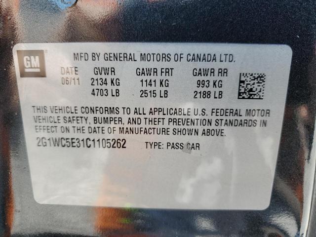 Photo 9 VIN: 2G1WC5E31C1105262 - CHEVROLET IMPALA LTZ 