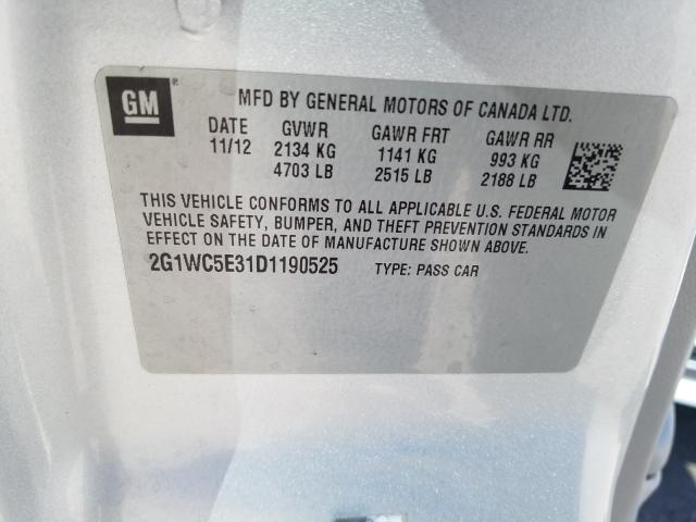 Photo 9 VIN: 2G1WC5E31D1190525 - CHEVROLET IMPALA LTZ 