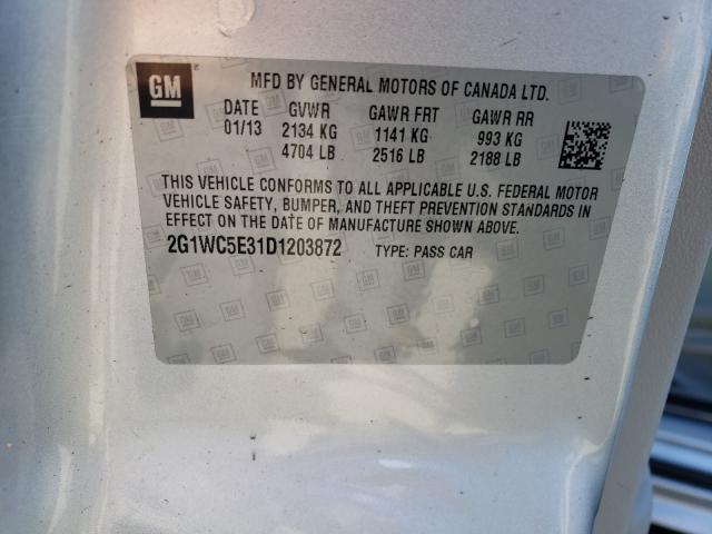 Photo 9 VIN: 2G1WC5E31D1203872 - CHEVROLET IMPALA LTZ 