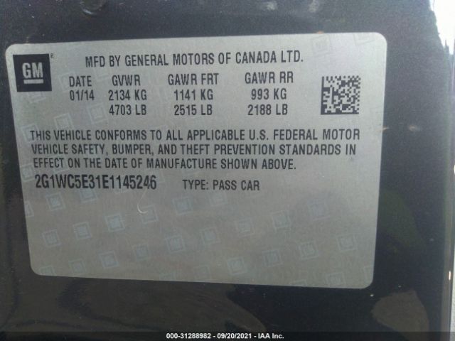 Photo 8 VIN: 2G1WC5E31E1145246 - CHEVROLET IMPALA LIMITED 