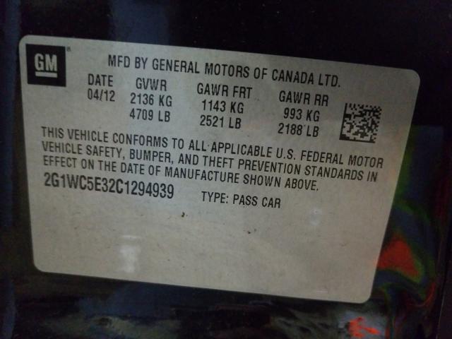 Photo 9 VIN: 2G1WC5E32C1294939 - CHEVROLET IMPALA LTZ 