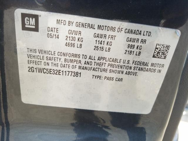 Photo 9 VIN: 2G1WC5E32E1177381 - CHEVROLET IMPALA LIM 