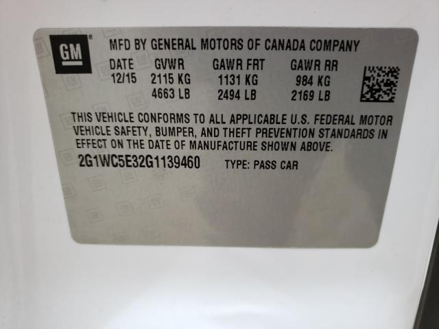 Photo 9 VIN: 2G1WC5E32G1139460 - CHEVROLET IMPALA LIM 