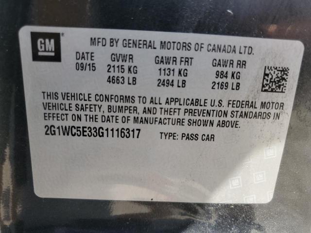 Photo 11 VIN: 2G1WC5E33G1116317 - CHEVROLET IMPALA 