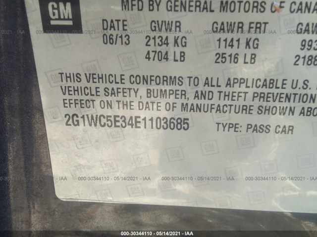 Photo 8 VIN: 2G1WC5E34E1103685 - CHEVROLET IMPALA LIMITED 