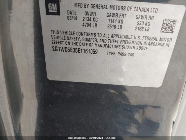 Photo 8 VIN: 2G1WC5E35E1161059 - CHEVROLET IMPALA LIMITED 