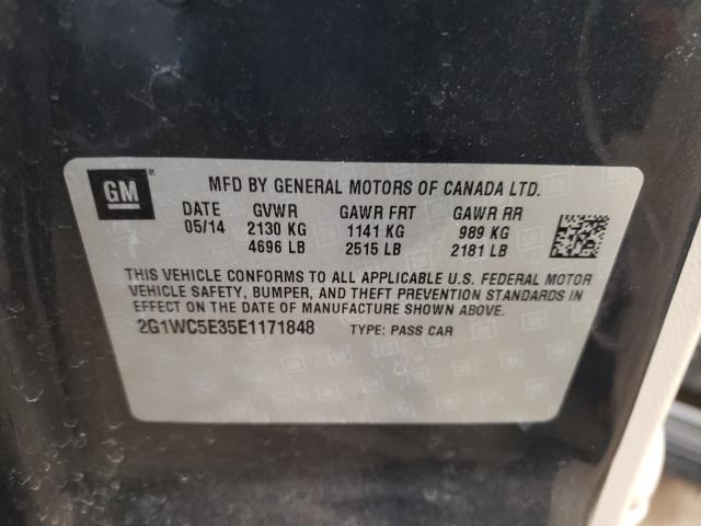 Photo 9 VIN: 2G1WC5E35E1171848 - CHEVROLET IMPALA LIM 