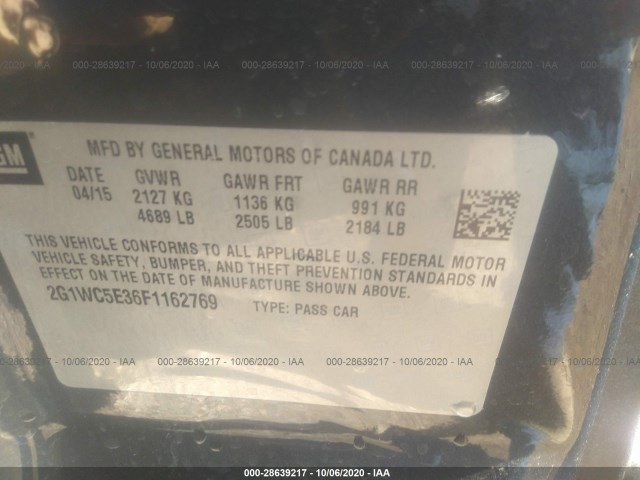 Photo 8 VIN: 2G1WC5E36F1162769 - CHEVROLET IMPALA LIMITED 