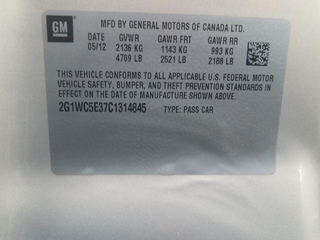 Photo 9 VIN: 2G1WC5E37C1314845 - CHEVROLET IMPALA LTZ 