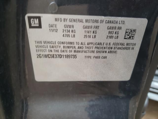 Photo 9 VIN: 2G1WC5E37D1189735 - CHEVROLET IMPALA 