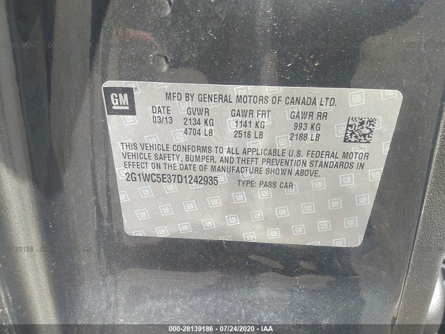 Photo 8 VIN: 2G1WC5E37D1242935 - CHEVROLET IMPALA 