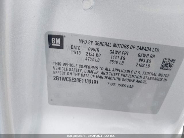 Photo 8 VIN: 2G1WC5E38E1133191 - CHEVROLET IMPALA LIMITED 