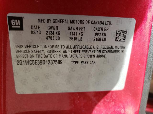 Photo 9 VIN: 2G1WC5E39D1237509 - CHEVROLET IMPALA LTZ 