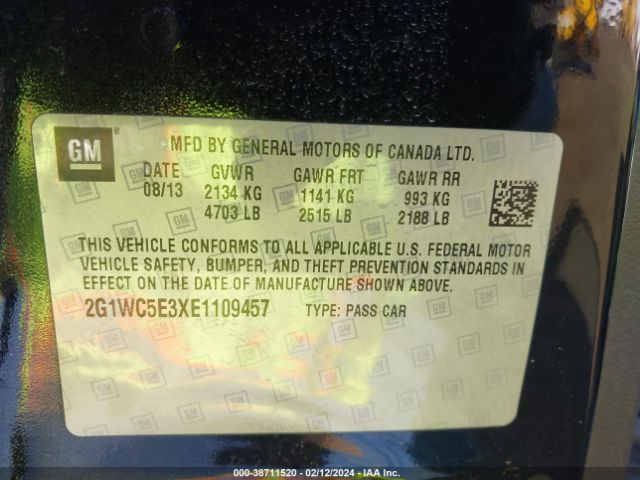 Photo 8 VIN: 2G1WC5E3XE1109457 - CHEVROLET IMPALA LIMITED 