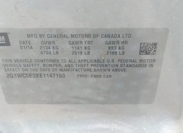 Photo 8 VIN: 2G1WC5E3XE1147190 - CHEVROLET IMPALA LIMITED 