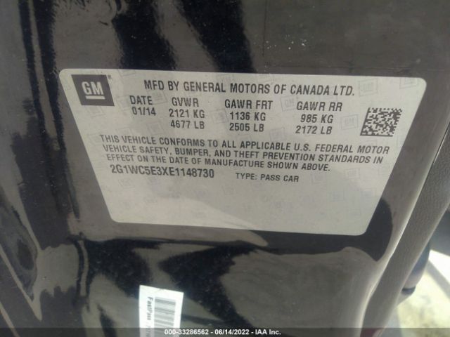 Photo 8 VIN: 2G1WC5E3XE1148730 - CHEVROLET IMPALA LIMITED 