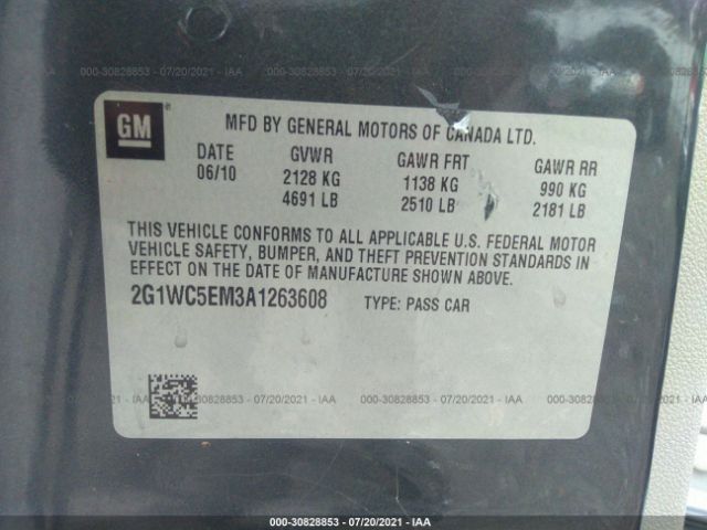 Photo 8 VIN: 2G1WC5EM3A1263608 - CHEVROLET IMPALA 