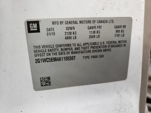 Photo 9 VIN: 2G1WC5EM4A1189387 - CHEVROLET IMPALA LTZ 