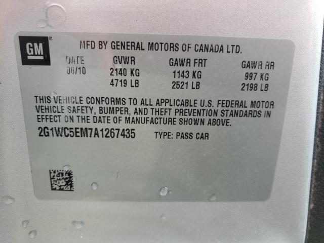 Photo 9 VIN: 2G1WC5EM7A1267435 - CHEVROLET IMPALA LTZ 