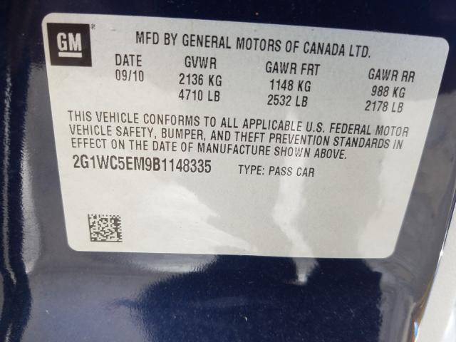 Photo 9 VIN: 2G1WC5EM9B1148335 - CHEVROLET IMPALA LTZ 