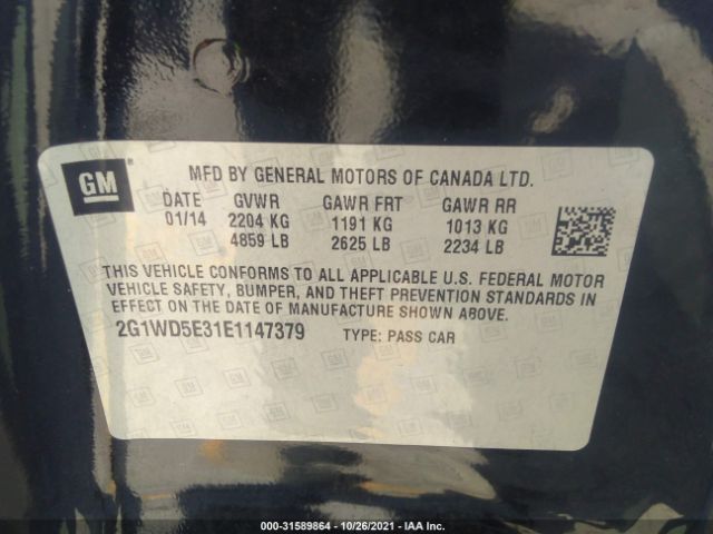 Photo 8 VIN: 2G1WD5E31E1147379 - CHEVROLET IMPALA LIMITED POLICE 