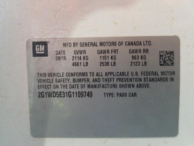 Photo 9 VIN: 2G1WD5E31G1109749 - CHEVROLET IMPALA LIM 