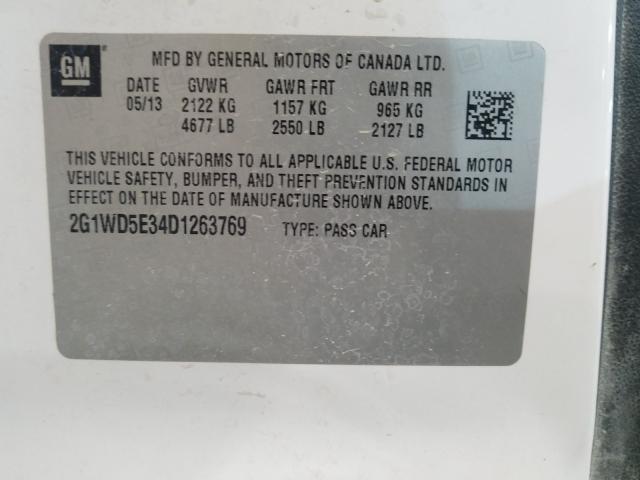 Photo 9 VIN: 2G1WD5E34D1263769 - CHEVROLET IMPALA POL 