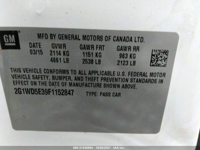 Photo 8 VIN: 2G1WD5E39F1152847 - CHEVROLET IMPALA LIMITED POLICE 