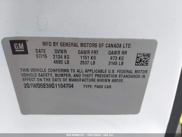 Photo 8 VIN: 2G1WD5E39G1104704 - CHEVROLET IMPALA LIMITED 