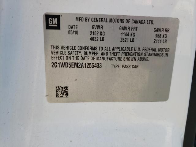 Photo 9 VIN: 2G1WD5EM2A1255433 - CHEVROLET IMPALA POL 