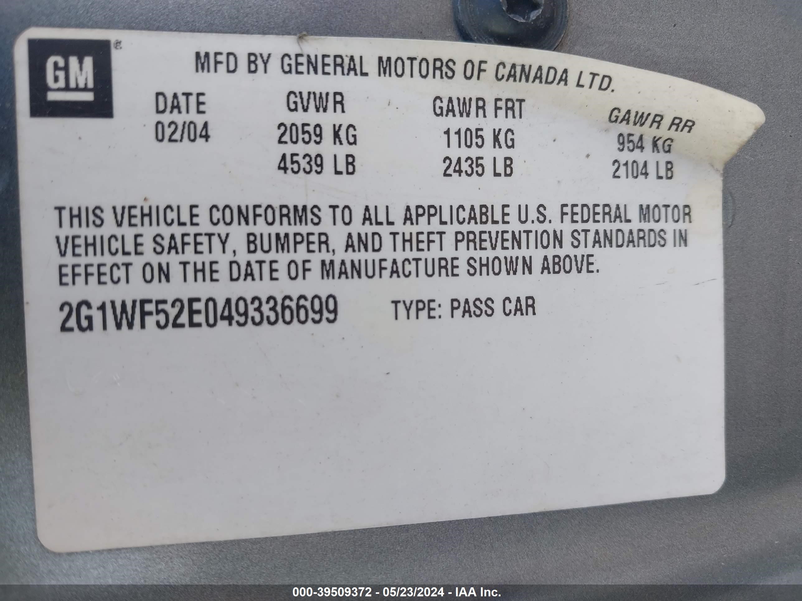 Photo 8 VIN: 2G1WF52E049336699 - CHEVROLET IMPALA 