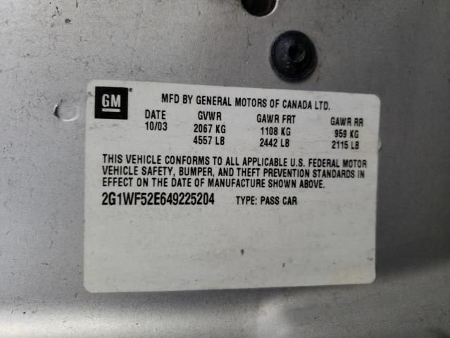 Photo 12 VIN: 2G1WF52E649225204 - CHEVROLET IMPALA 