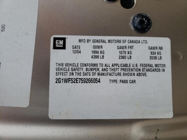 Photo 12 VIN: 2G1WF52E759266054 - CHEVROLET IMPALA 