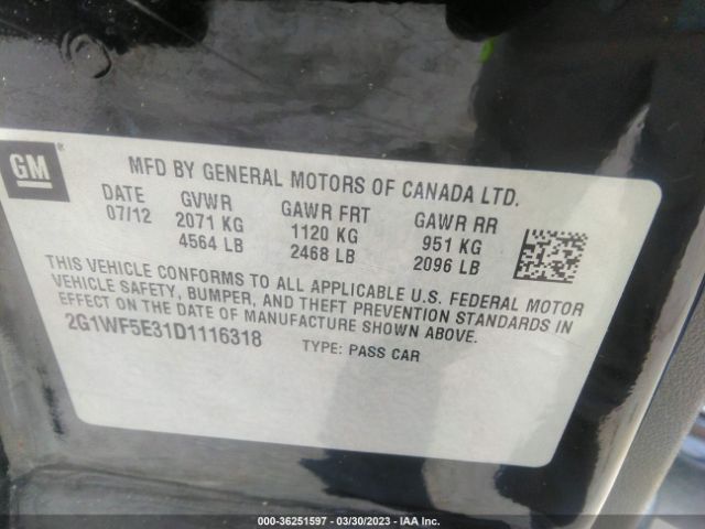 Photo 8 VIN: 2G1WF5E31D1116318 - CHEVROLET IMPALA 