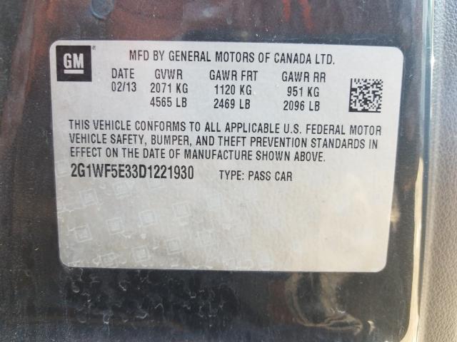 Photo 9 VIN: 2G1WF5E33D1221930 - CHEVROLET IMPALA LS 