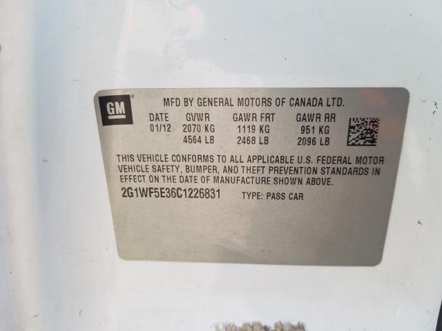 Photo 9 VIN: 2G1WF5E36C1226831 - CHEVROLET IMPALA LS 