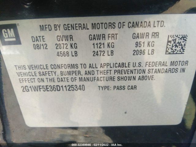 Photo 8 VIN: 2G1WF5E36D1125340 - CHEVROLET IMPALA 