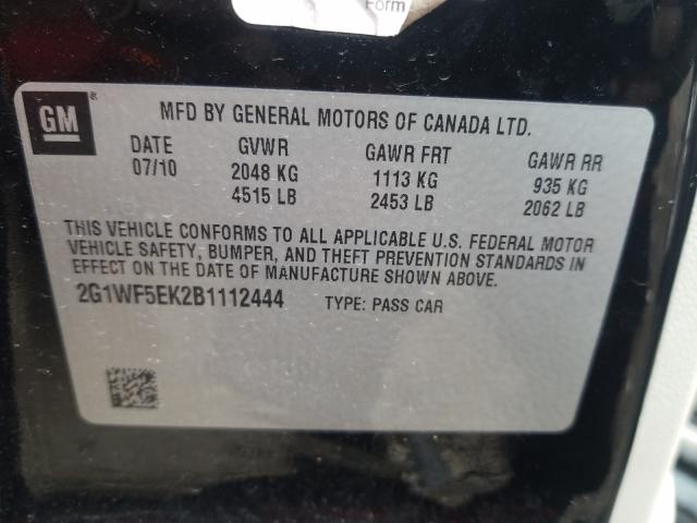 Photo 9 VIN: 2G1WF5EK2B1112444 - CHEVROLET IMPALA LS 